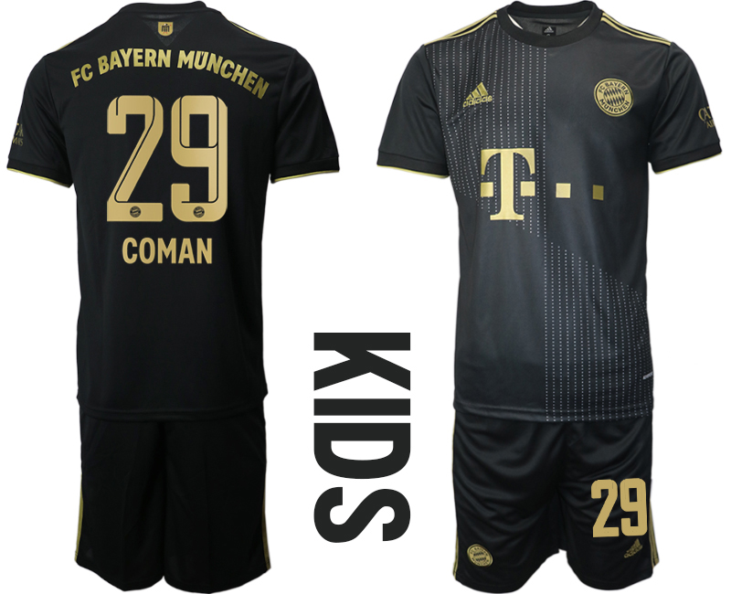 Youth 2021-2022 Club Bayern Munich away black #29 Soccer Jersey->youth soccer jersey->Youth Jersey